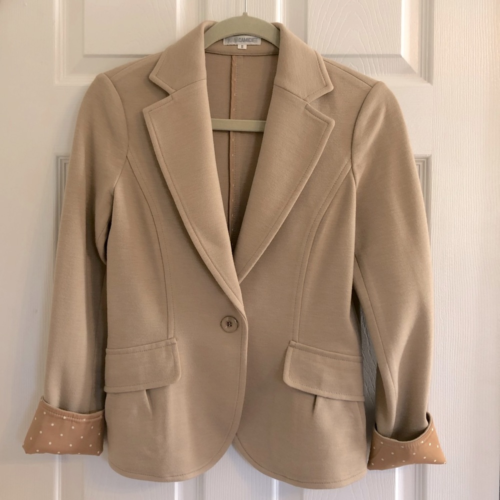 Nara Camicie Tan Color Knit Blazer